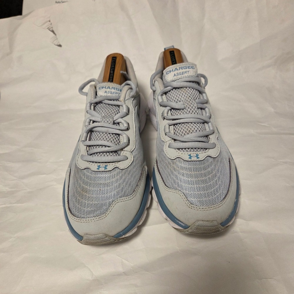 Under Armour Charged Assert 9 Womens Running Shoes Grey Blue 3024591-120 Size 10